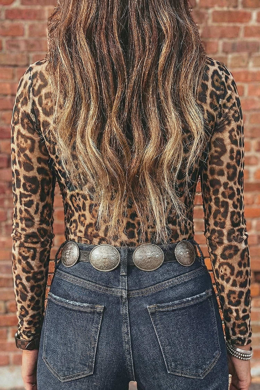 Smoke gray floral mesh top, view 8
