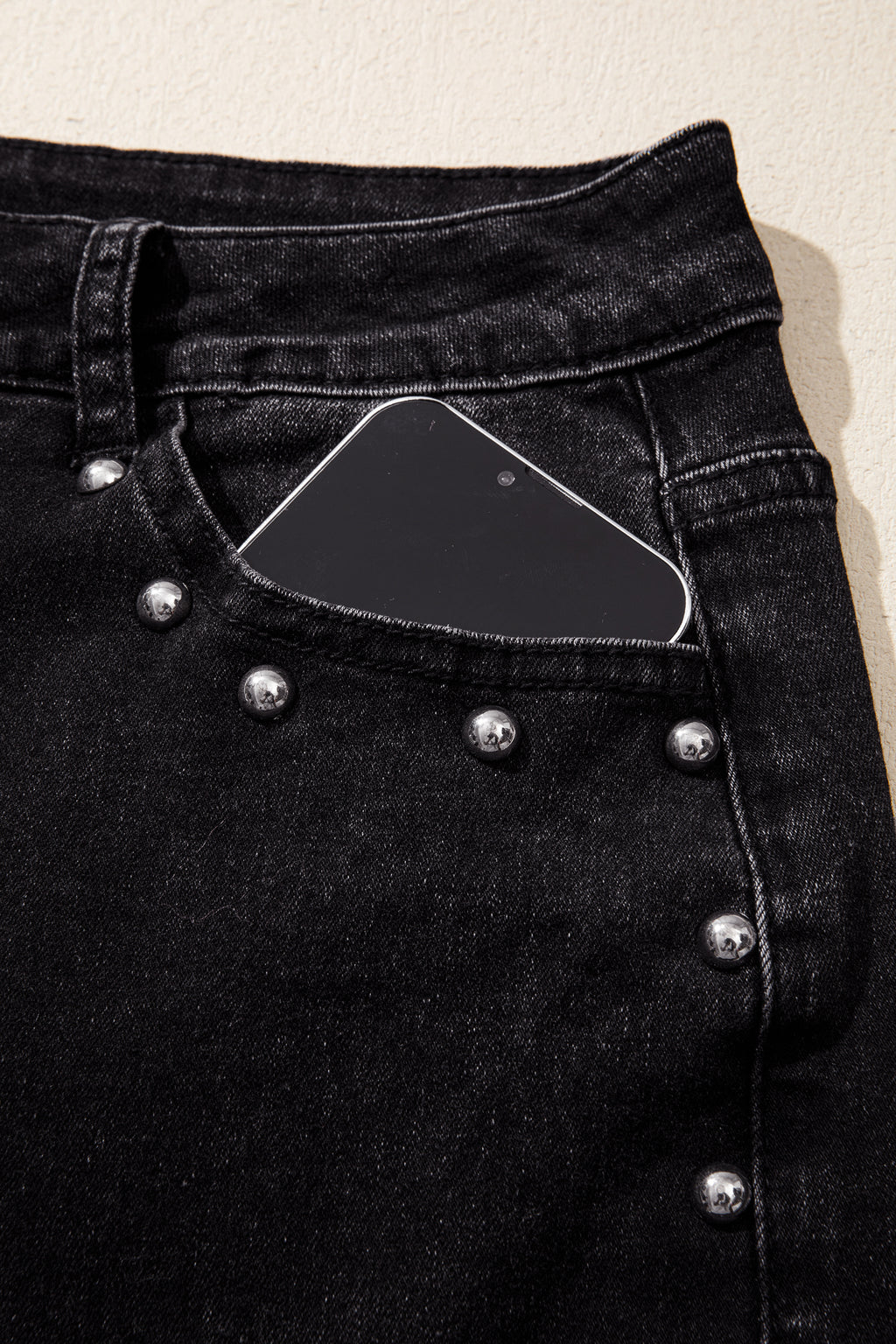 Black studded jeans, view 14