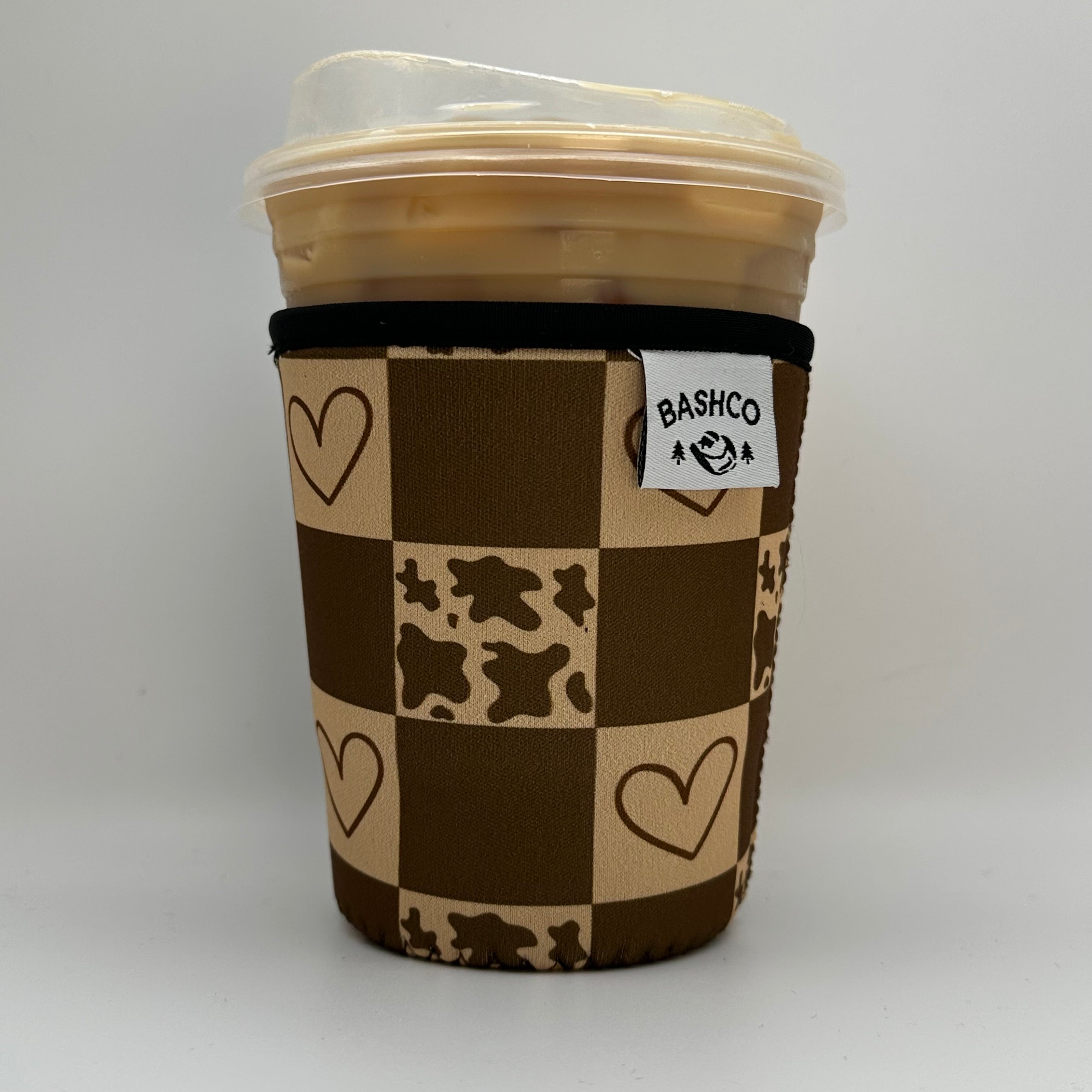 Cow Hearts Checkered Coffee Sleeve BashDesignsCo