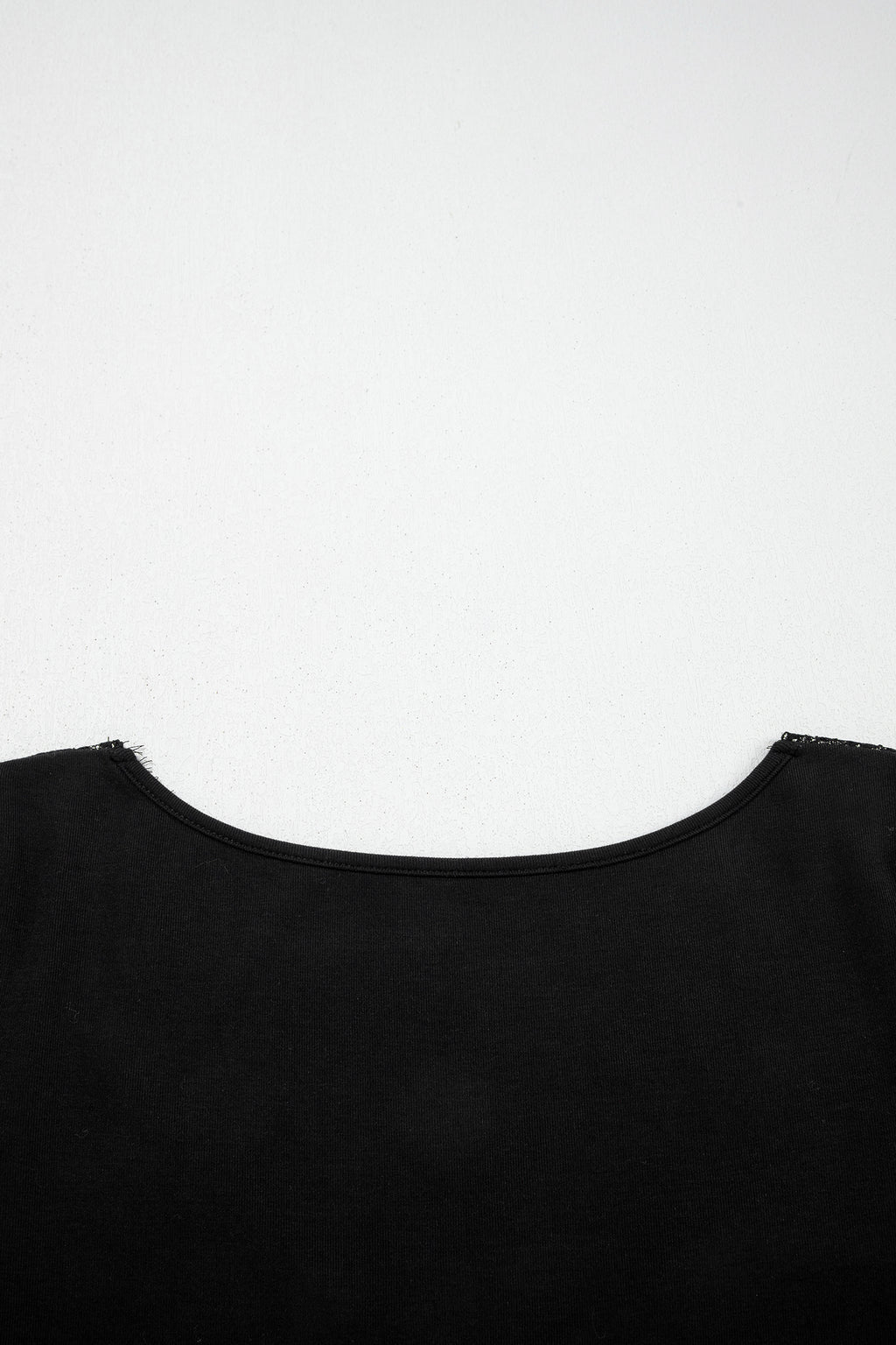 Black Lace Trim Elegant Neckline Long Sleeve Slim Top Dear-Lover Dropshipping