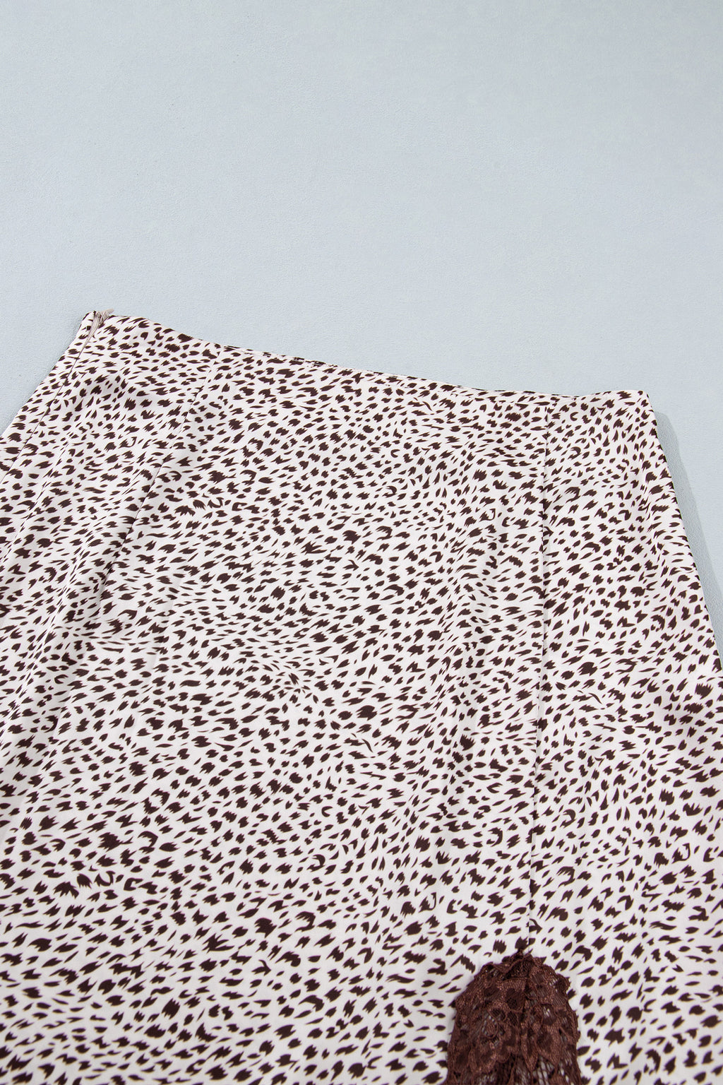 Cheetah trim satin skirt, view 6