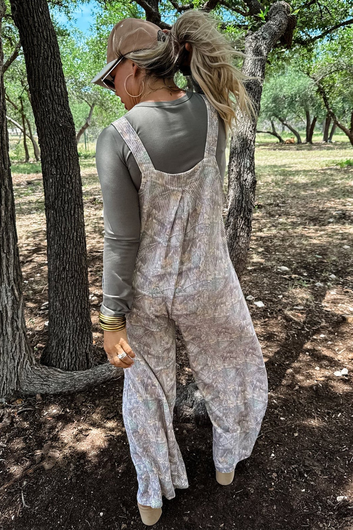 Brown Camouflage Twist Ribbed Sleeveless Full-Length Casual Jumpsuit Dear-Lover Dropshipping