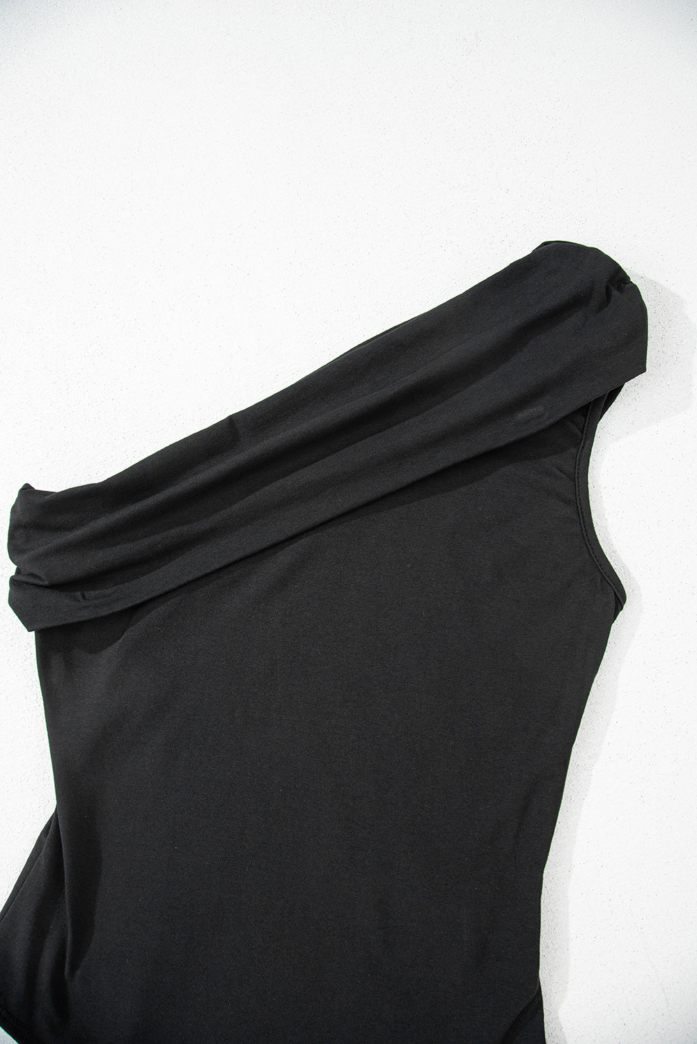Black one shoulder bodysuit, view 8