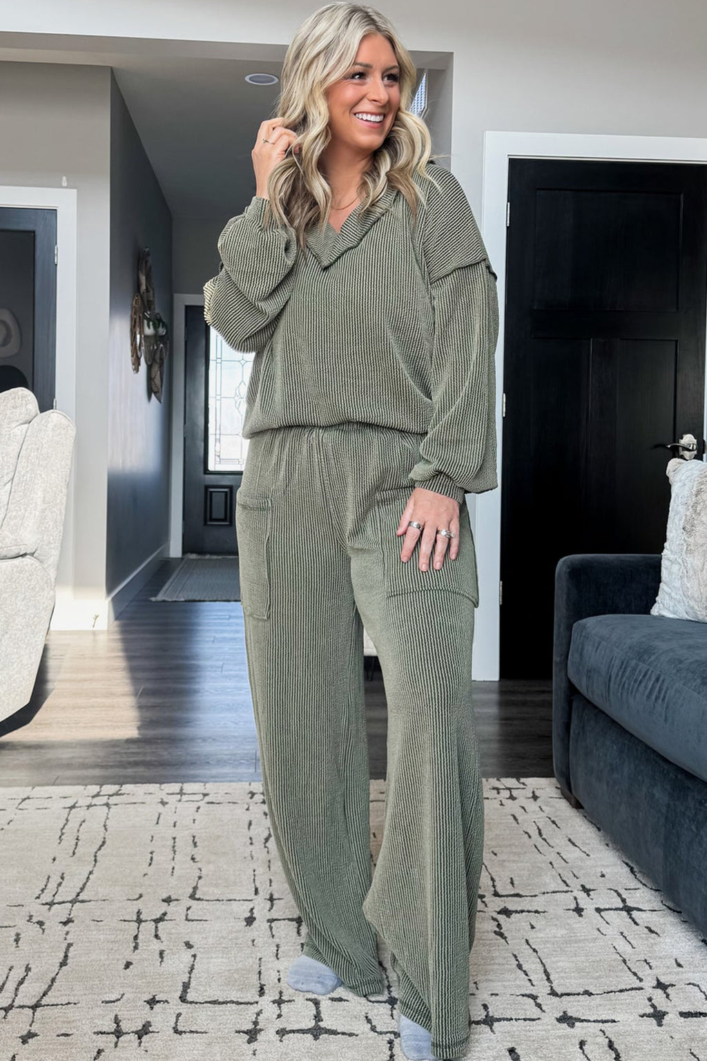 Four Leaf Clover Plus Size Pant Set styled outfit