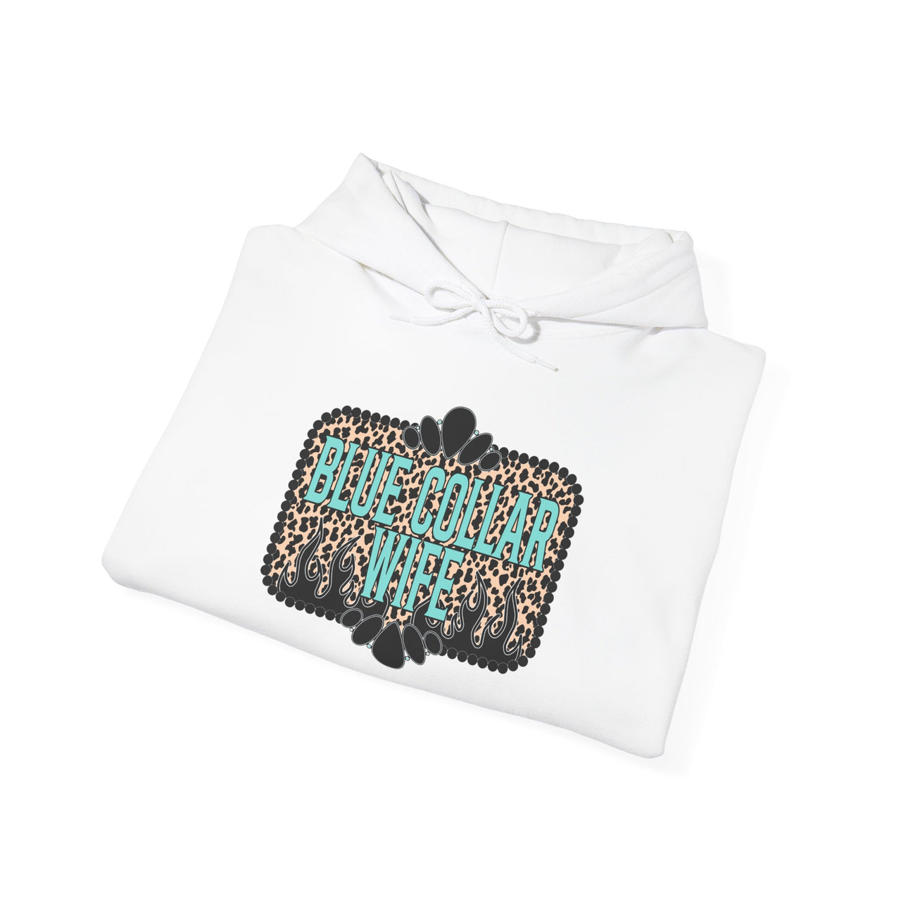 Blue Collar Wife Hoodie — Leopard Accent 