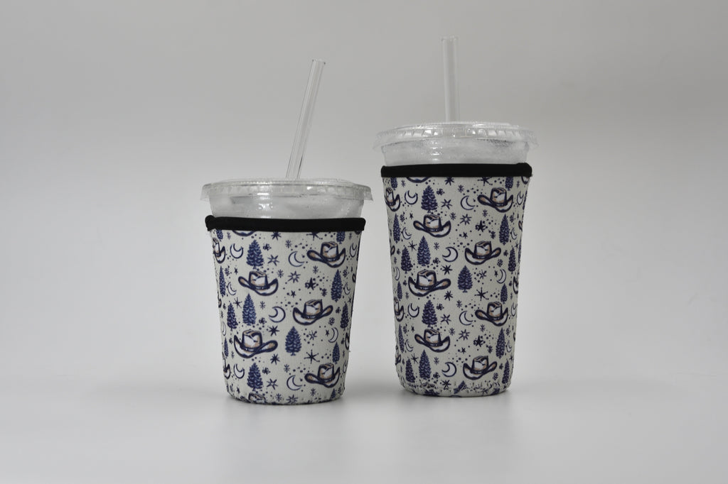 Cowboy Hat & Stars Coffee Sleeve | Reusable Neoprene Iced Coffee Cup Cover (16–24oz) BashDesignsCo