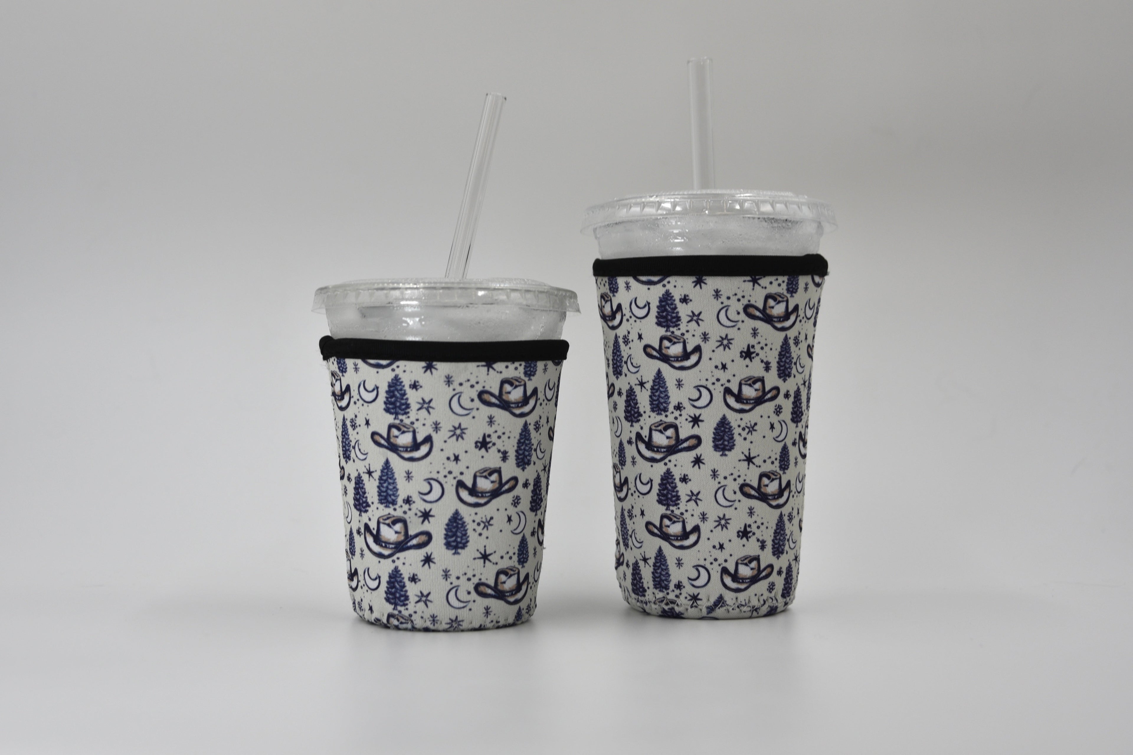 Cowboy Hat & Stars Coffee Sleeve | Reusable Neoprene Iced Coffee Cup Cover (16–24oz) BashDesignsCo