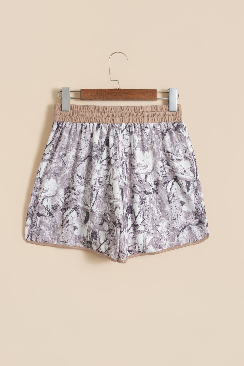 Khaki Camo Woodland Print Drawstring Active Shorts Dear-Lover Dropshipping
