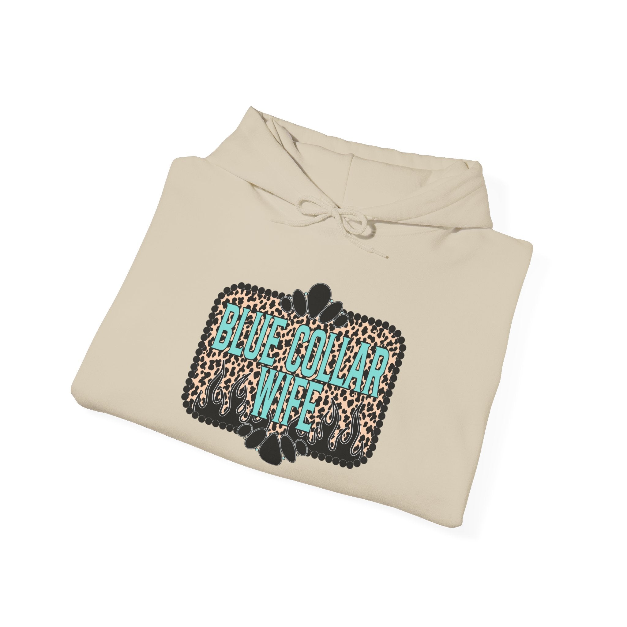 Blue Collar Wife Hoodie — Leopard Accent 