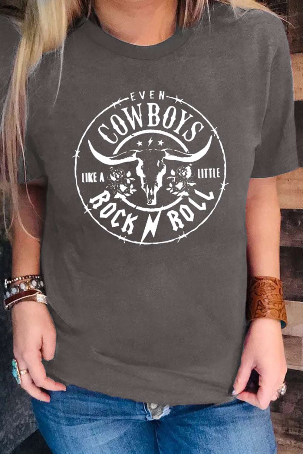 Gray steer head graphic tee, alternate view