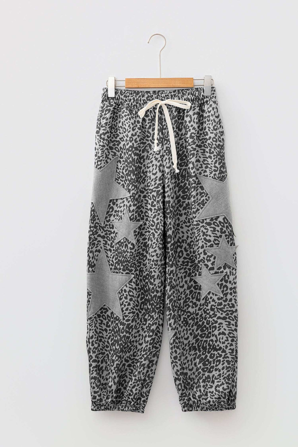 Khaki leopard star joggers, view 6