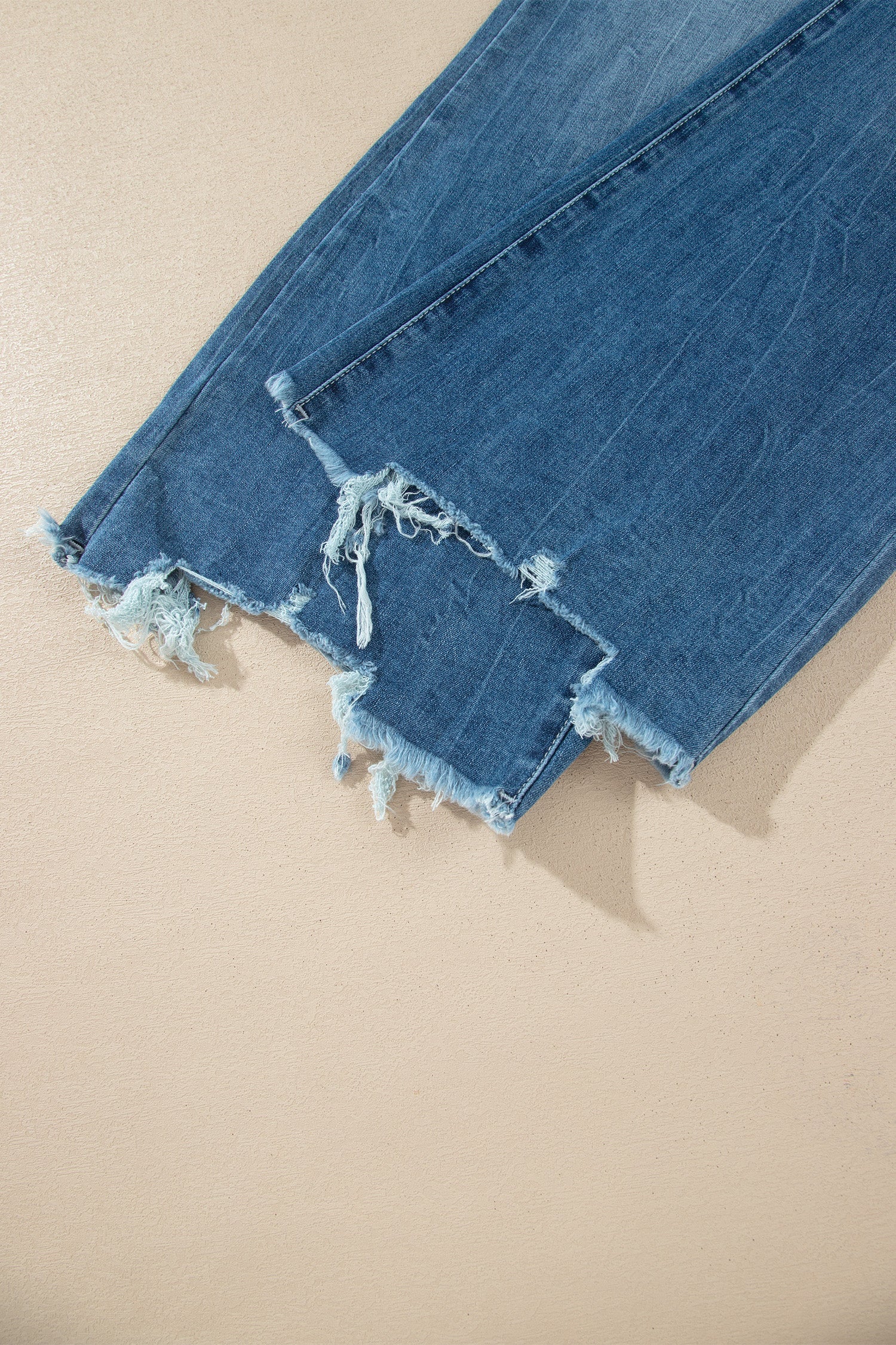 Ashleigh Blue high-waist flare jeans with frayed hem and classic denim style