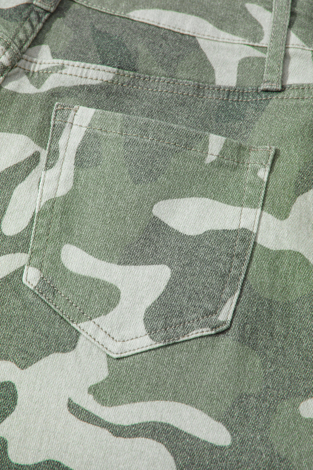 Green camo straight leg jeans, view 14