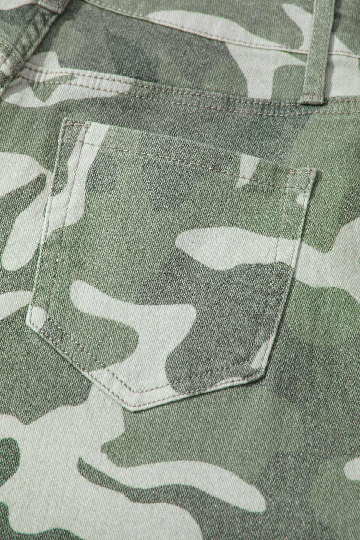 Green camo straight leg jeans, view 14
