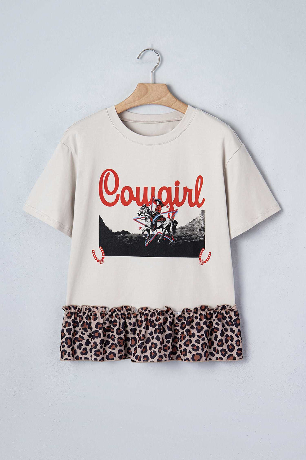 Retro cowgirl ruffle hem tee, alternate view