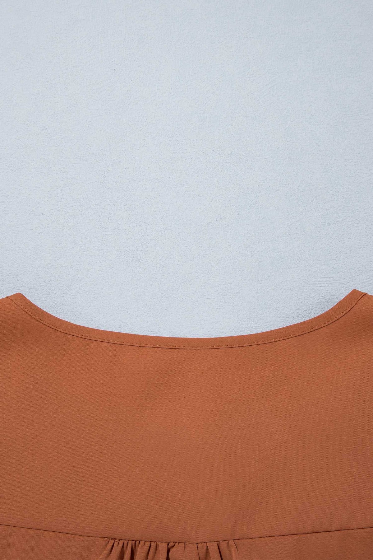 Chestnut boho plus size blouse, view 10