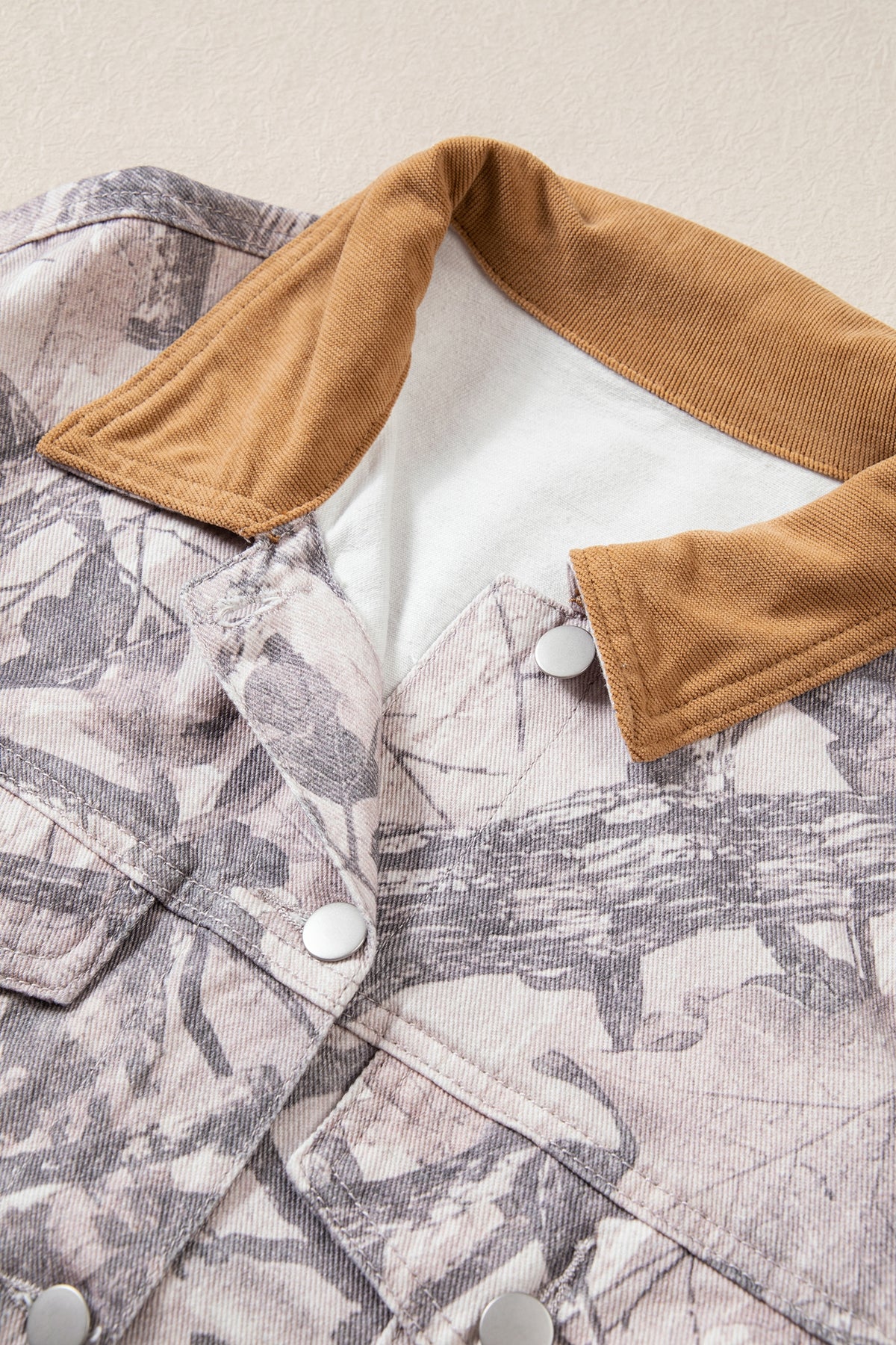Gray camo denim jacket, view 10