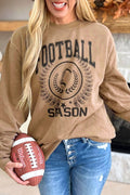 Women's khaki rugby-style FOOTBALL SEASON sweatshirt