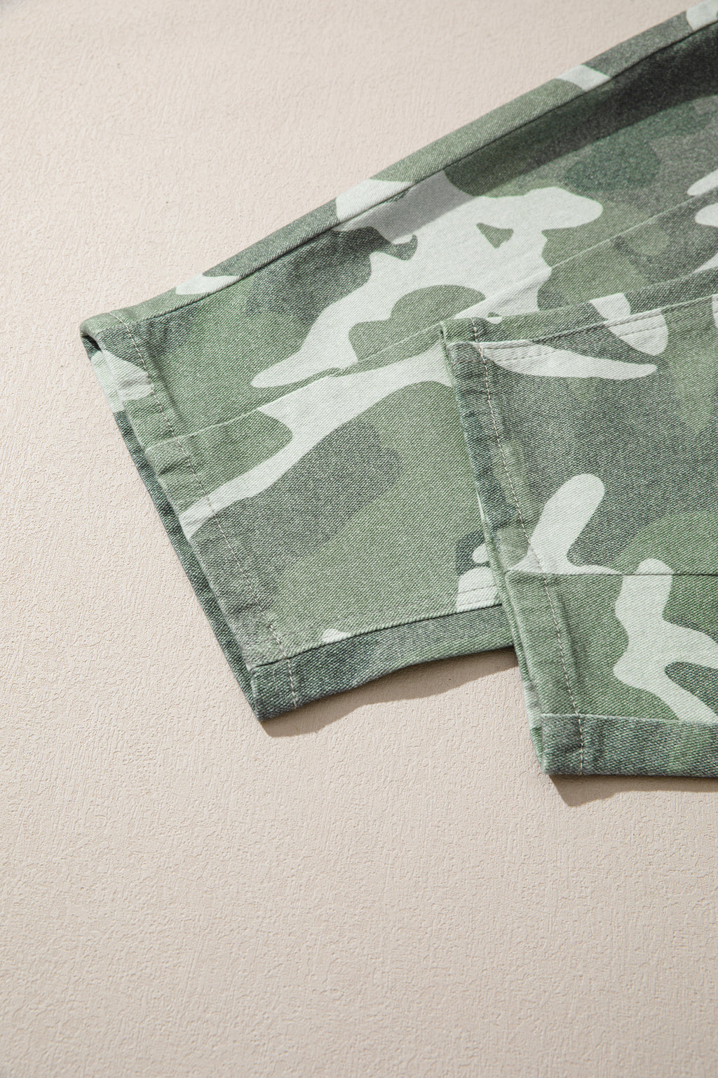Green camo straight leg jeans, view 13