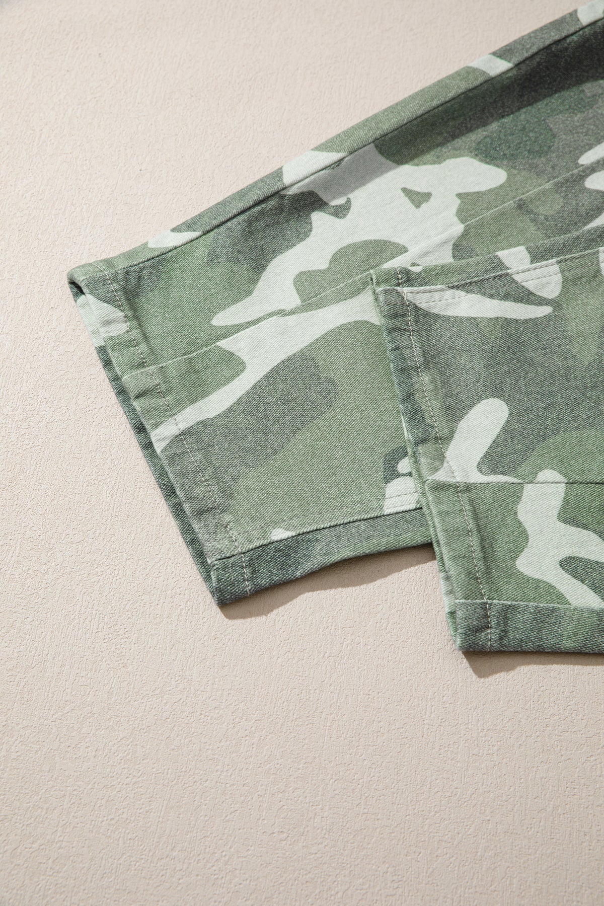Green camo straight leg jeans, view 13