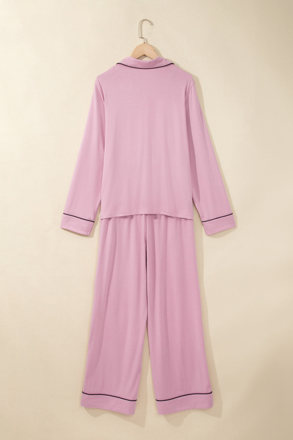 Contrast piping pajama set, view 5