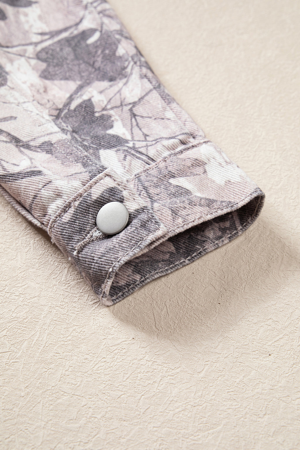 Gray camo denim jacket, view 9