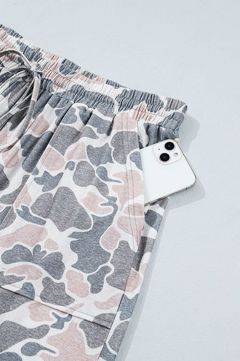 Khaki camo plus size pants, view 8