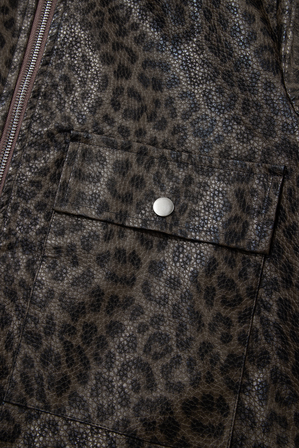 Leopard colorblock collar jacket, view 10