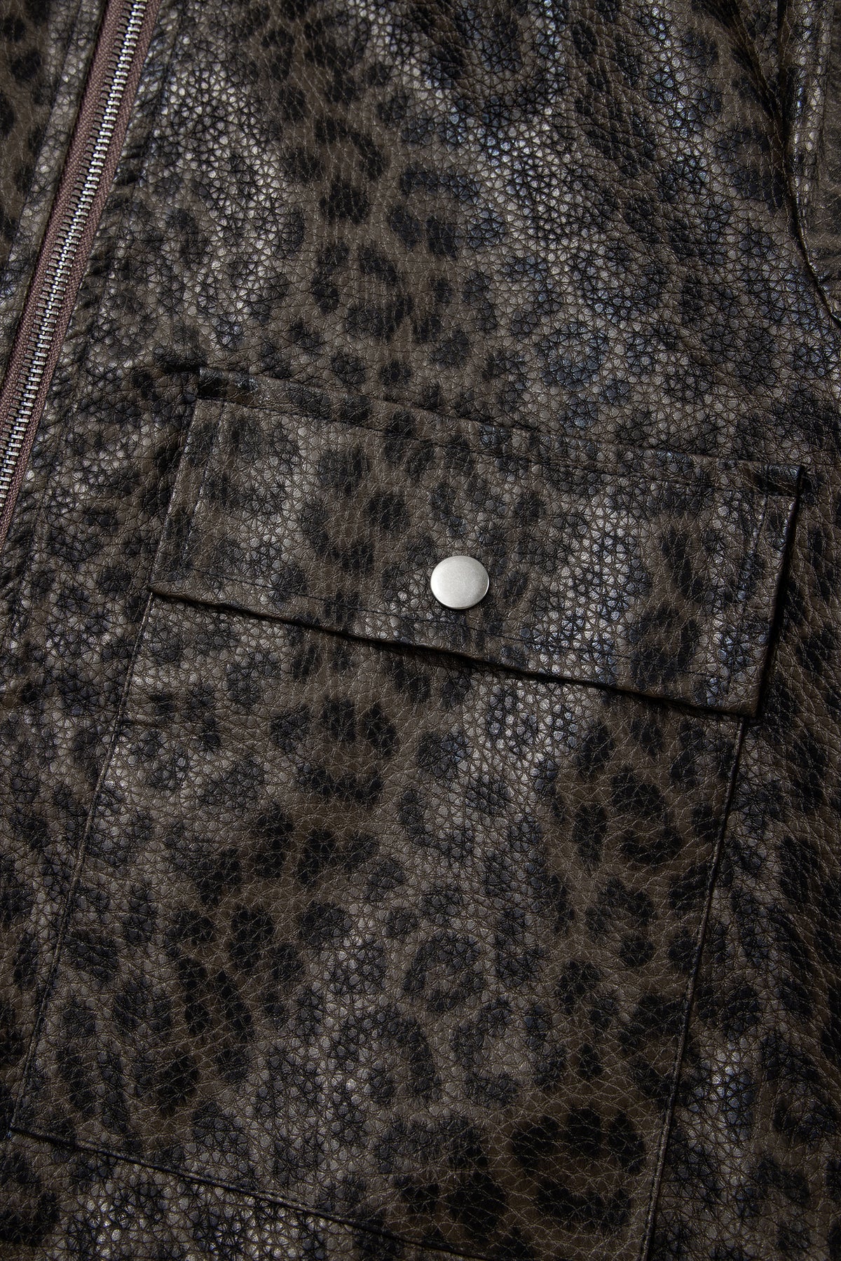 Leopard colorblock collar jacket, view 10