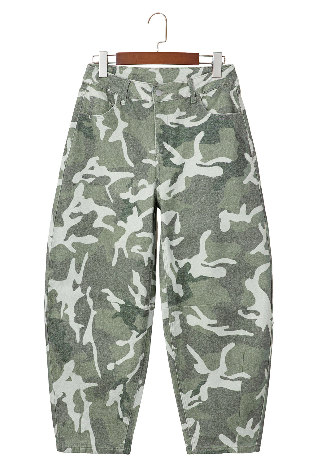 Green camo straight leg jeans, view 18