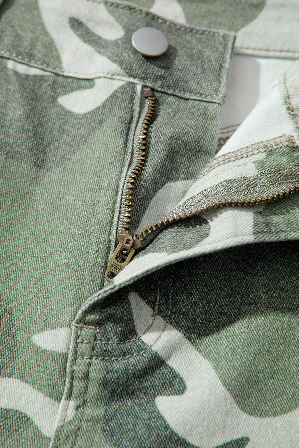 Green camo straight leg jeans, view 10