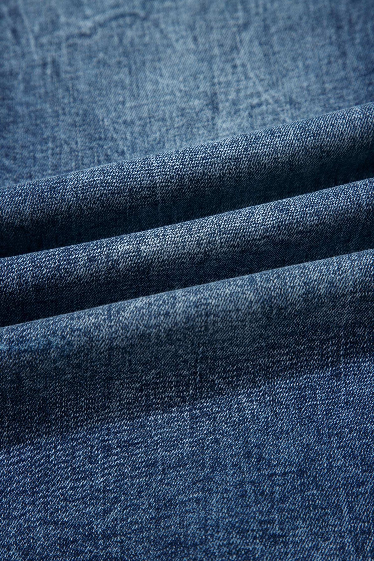 Beau Blue Acid Wash Pocket Detail Flare Jeans BD Boutique