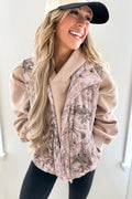 Brown Camo Leaf Print Winter Puffer Vest Dear-Lover Dropshipping