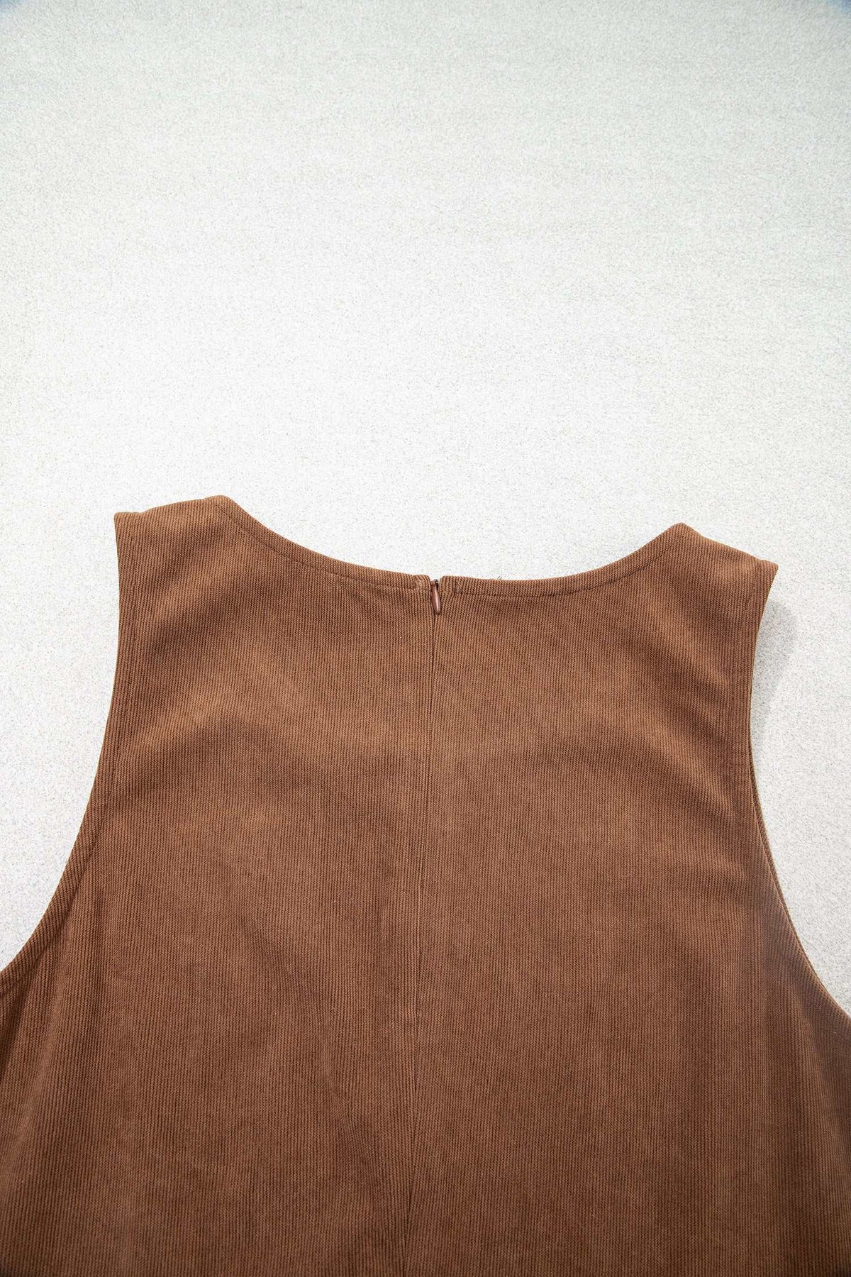 Coffee corduroy shift dress, view 12