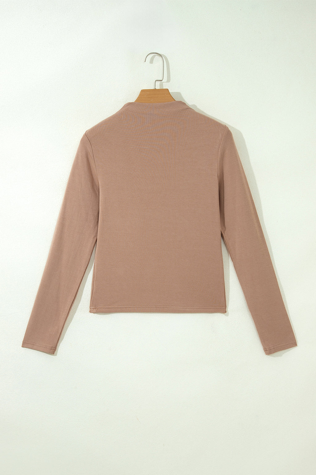 Yellow ribbed high neck top, view 6