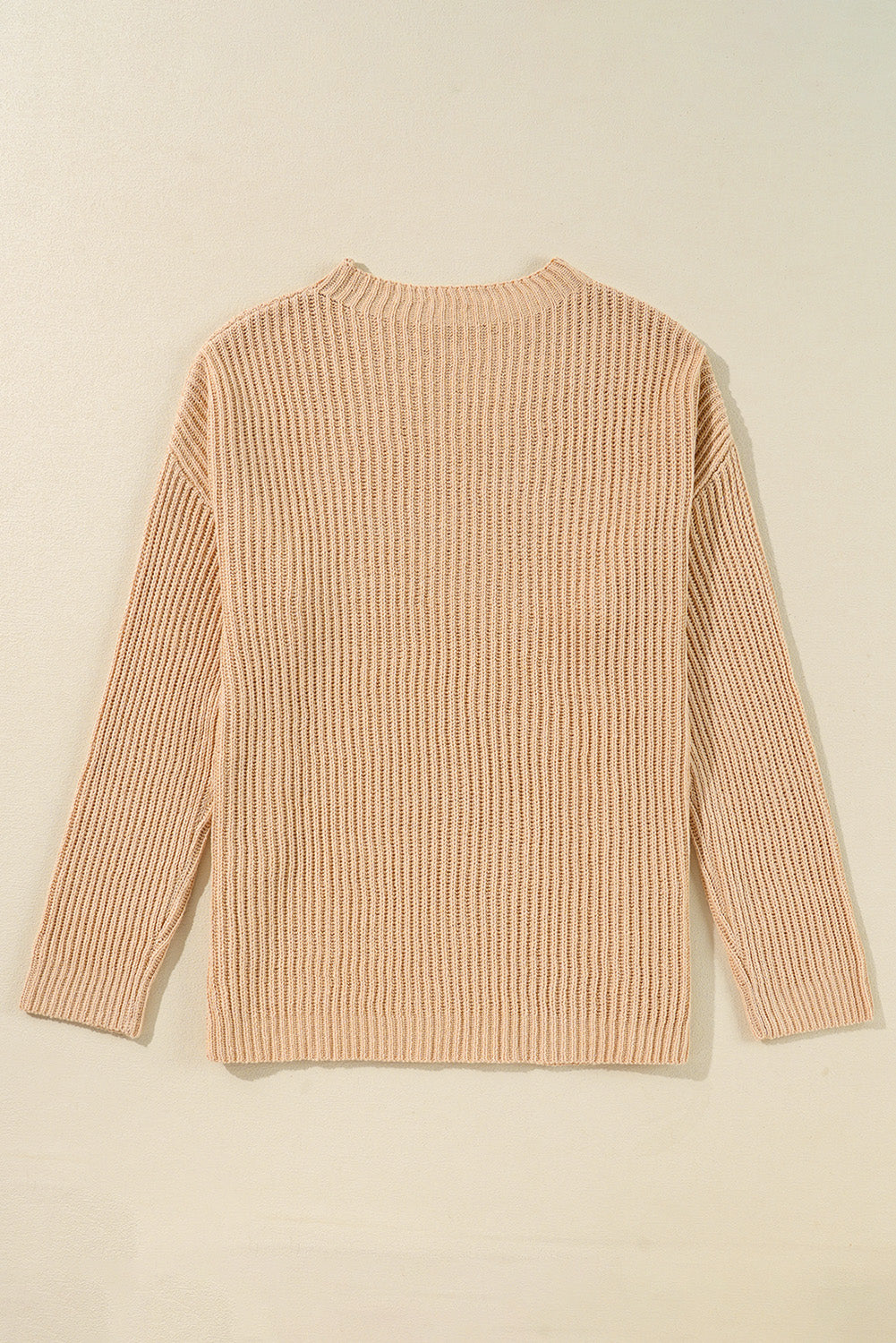 Apricot Cable Knit Sweater | Side Slits