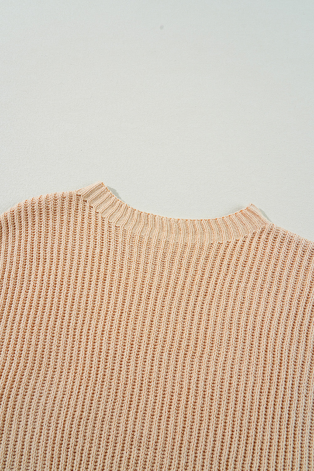 Apricot Cable Knit Sweater | Side Slits