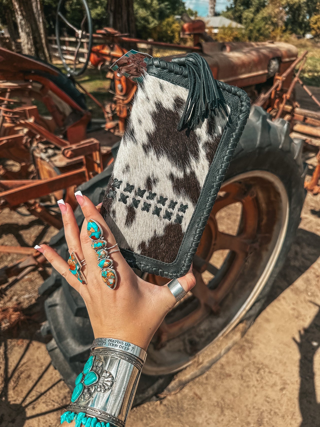The Wesson Wallets black leather luxury handwoven exclusive by Beth Marie