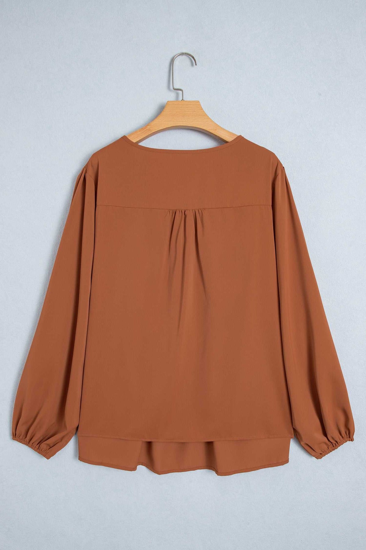 Chestnut boho plus size blouse, view 8
