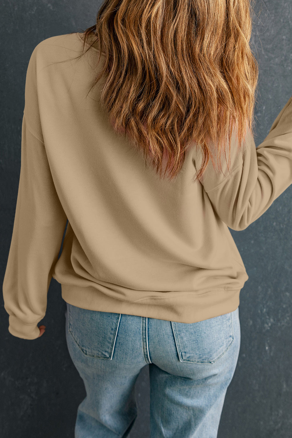 Khaki football season sweatshirt, view 8