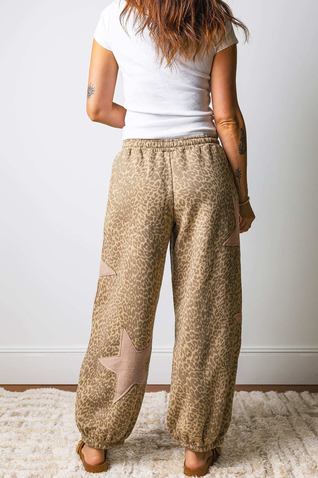Khaki leopard star joggers, alternate view
