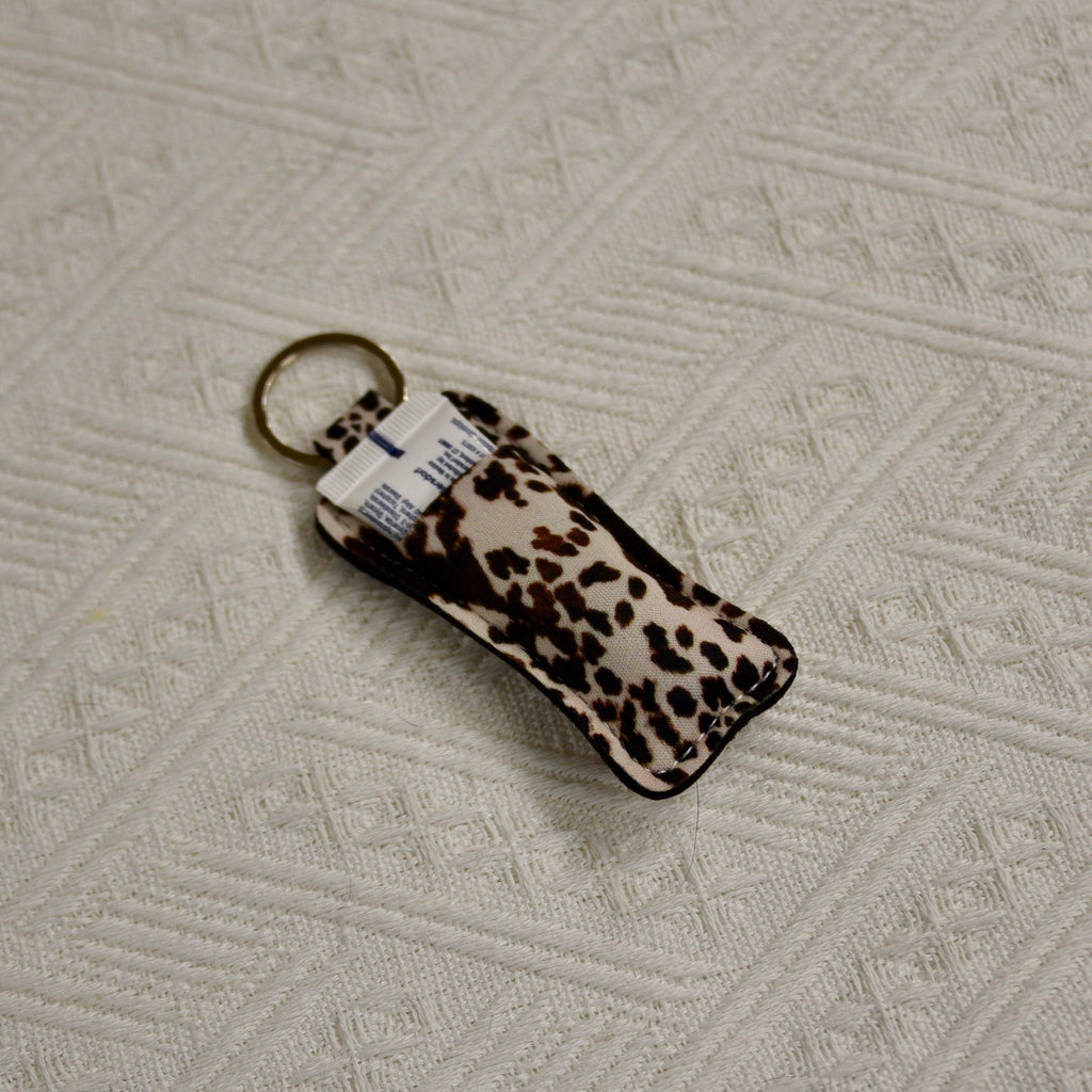 Chapstick Holder Keychain – Cow Print, Camo Pink Bow, Cowboy Toile, Barn Toile, croquette, duck, moon Hats & Accessories