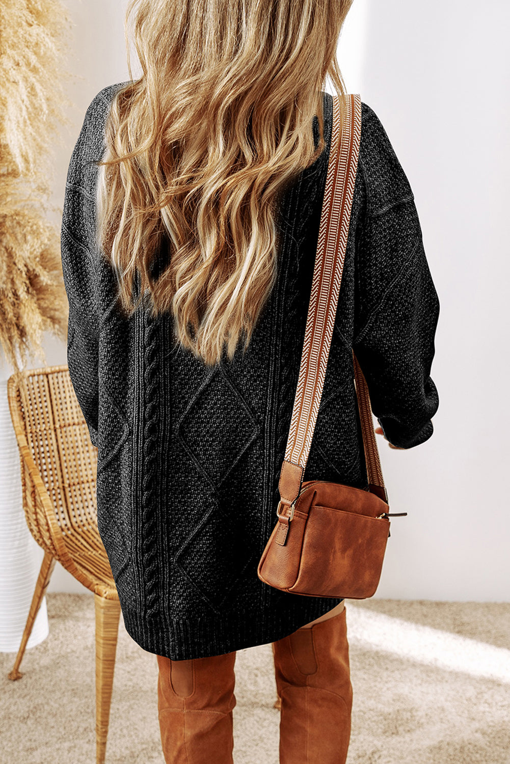 Cable knit sweater dress, view 11