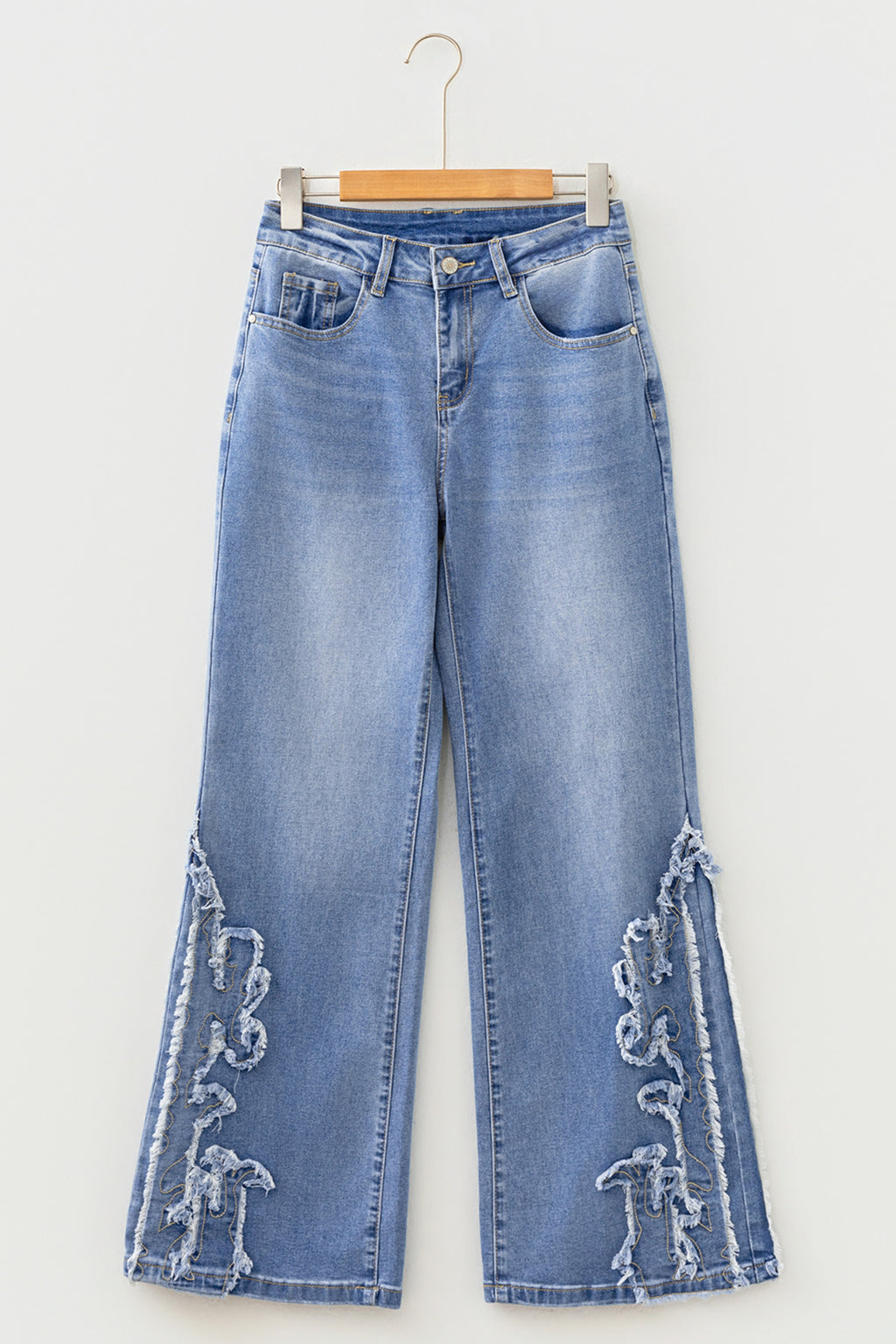 Ashleigh Blue Embroidered Western Print Flare Leg Full Length Jeans Dear-Lover Dropshipping