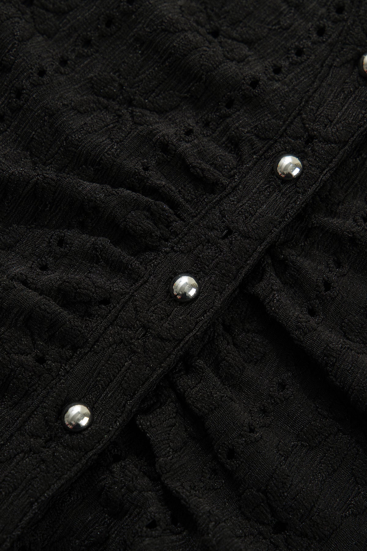 Black floral knit blouse, view 7