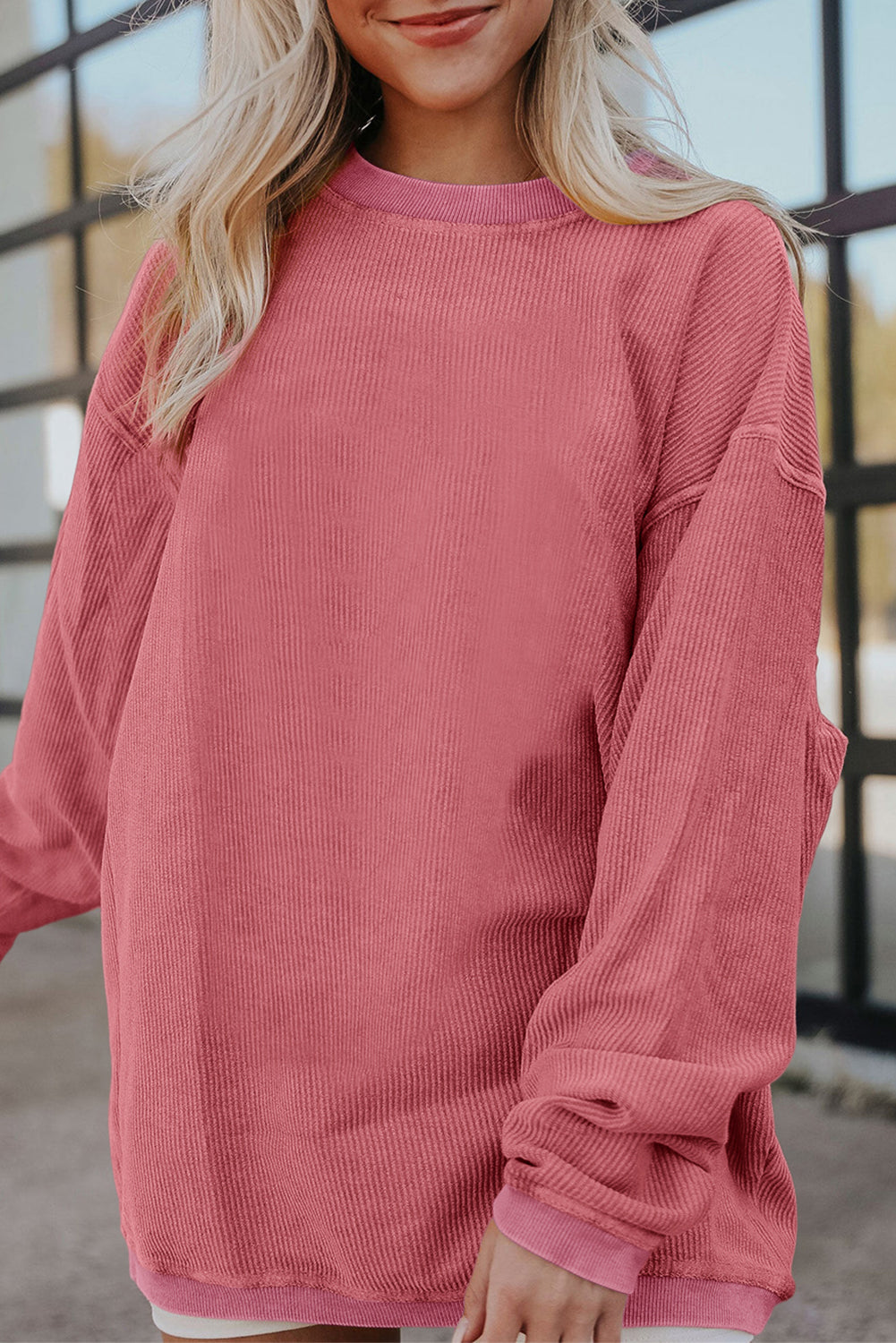 Smoke gray corduroy sweatshirt, view 31
