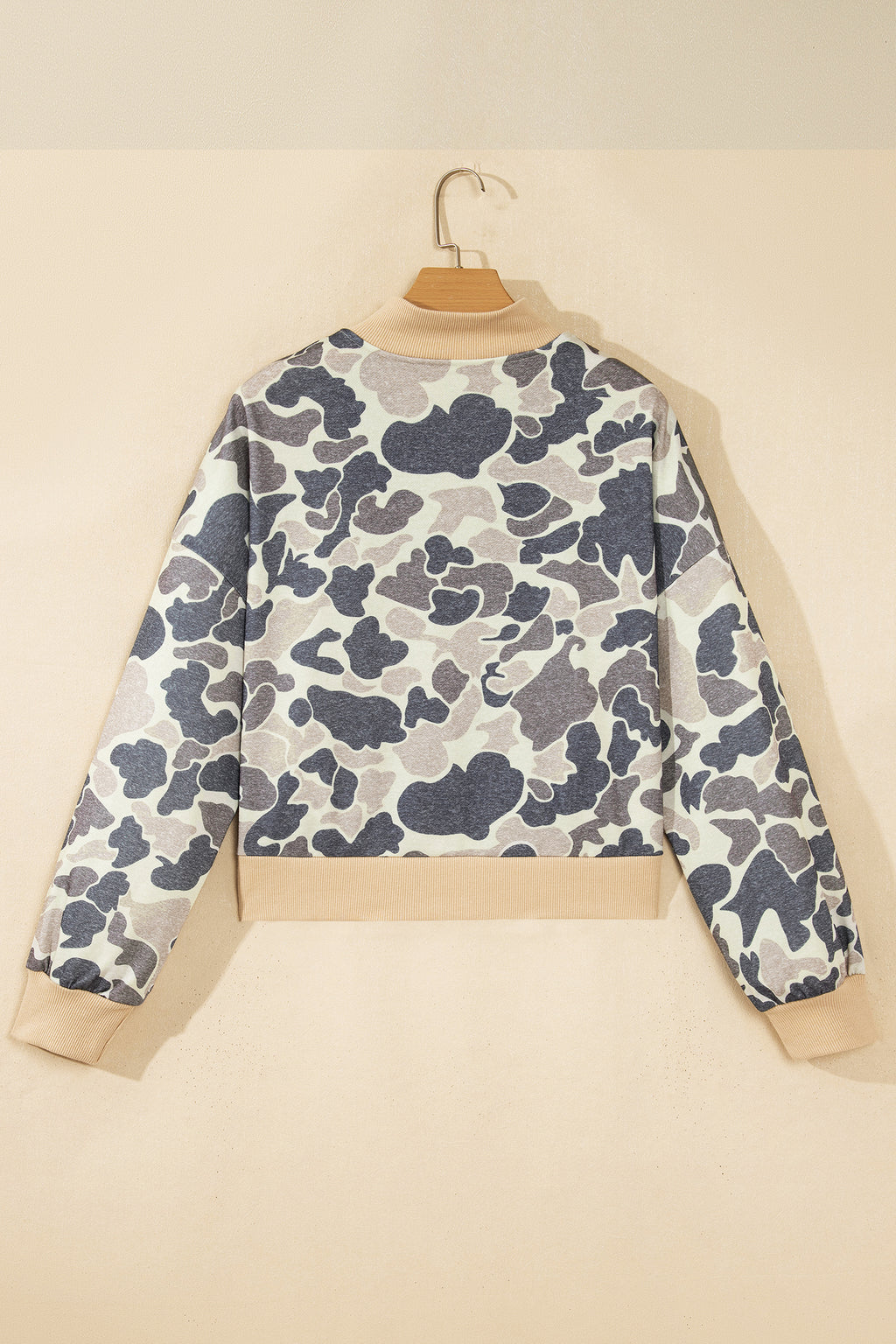 Camo zip bomber sweatshirt, view 7