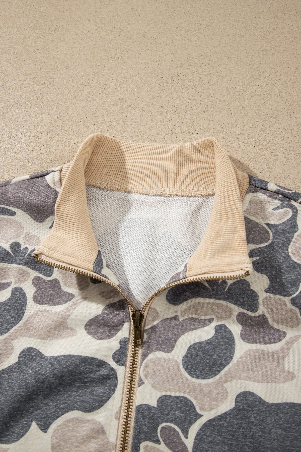 Camo zip bomber sweatshirt, view 9