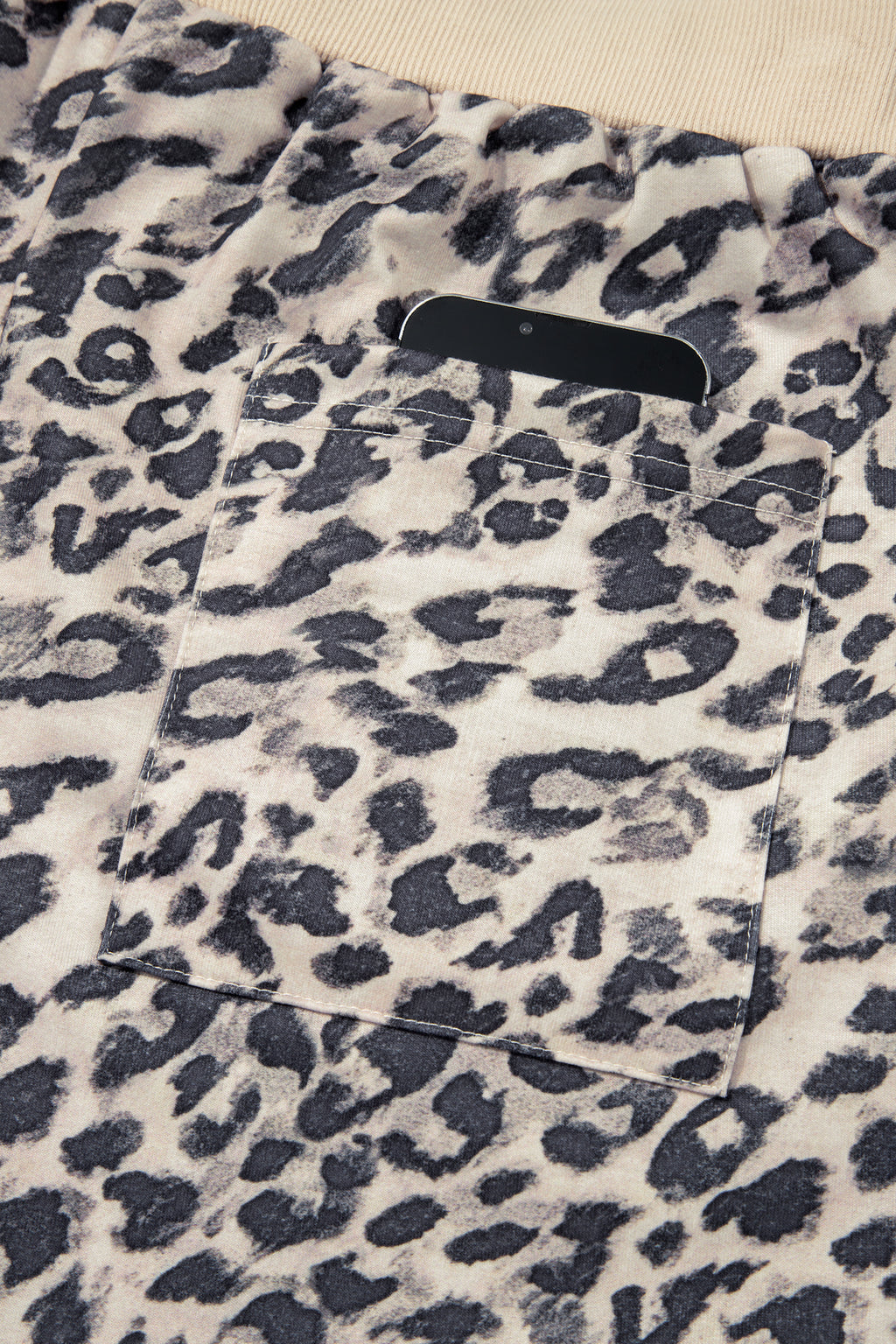 Leopard zip-up hoodie pant set, view 15