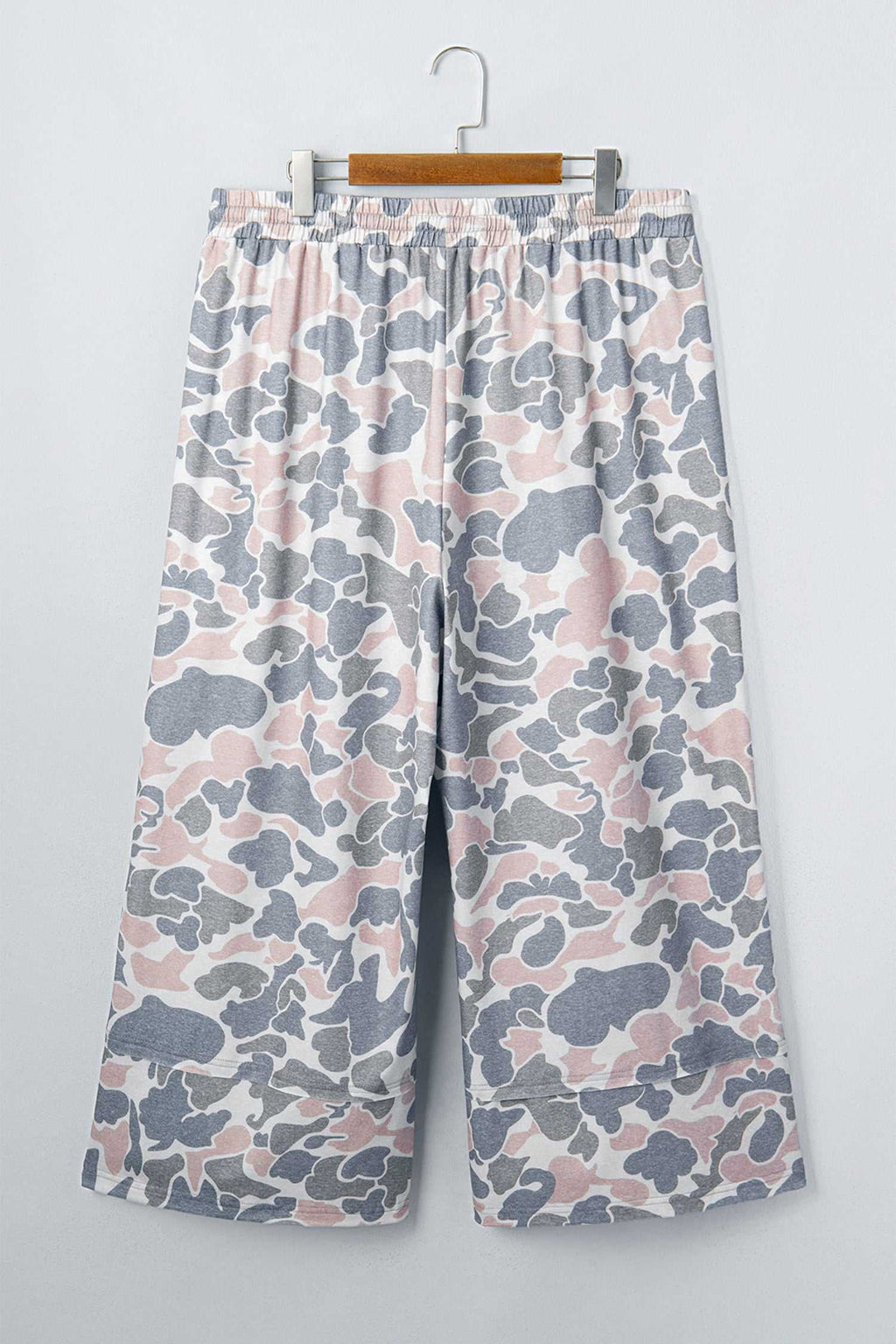 Khaki camo plus size pants, view 4